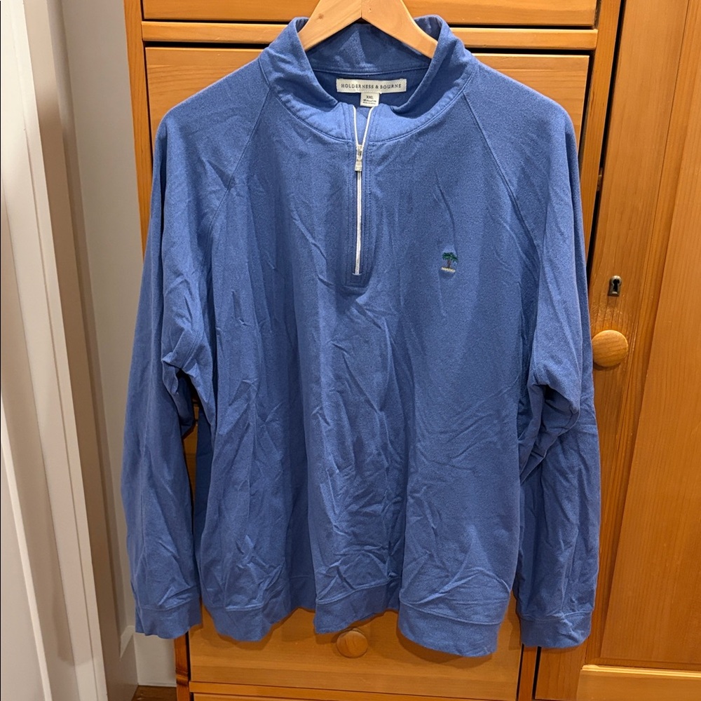 Men's Blue Zip-Up Sweater